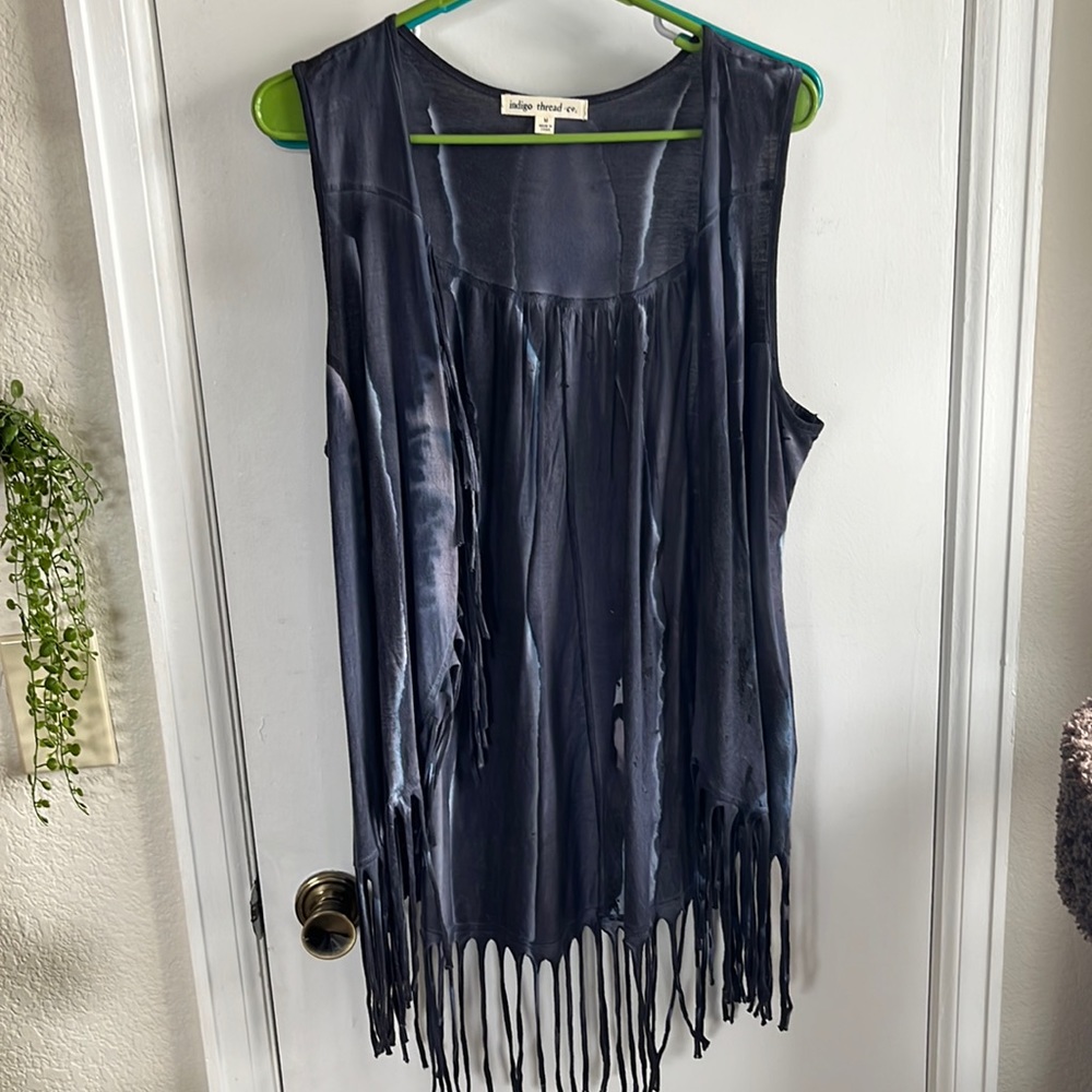 Blue tie dye vest